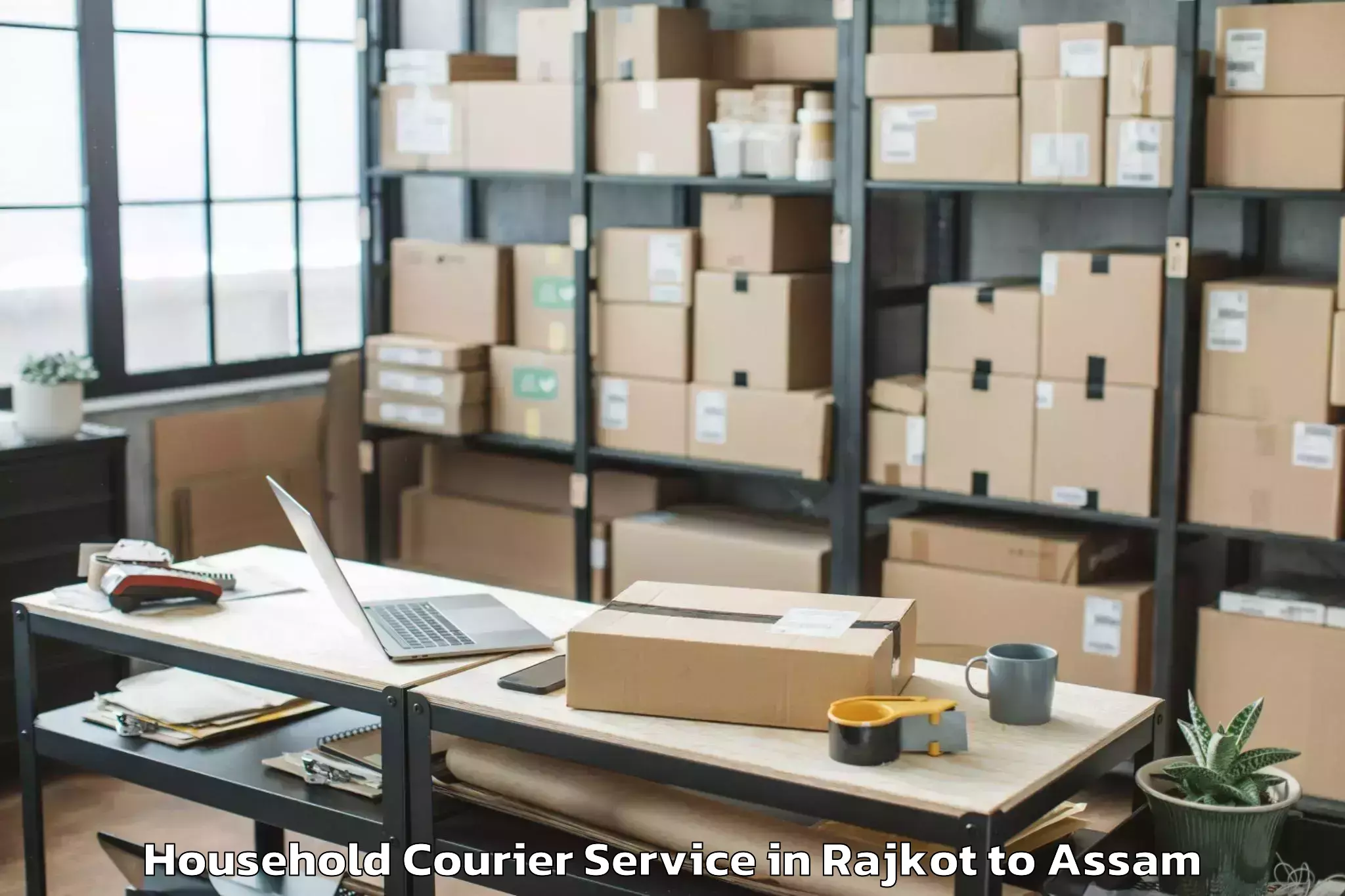 Hassle-Free Rajkot to Agomani Household Courier